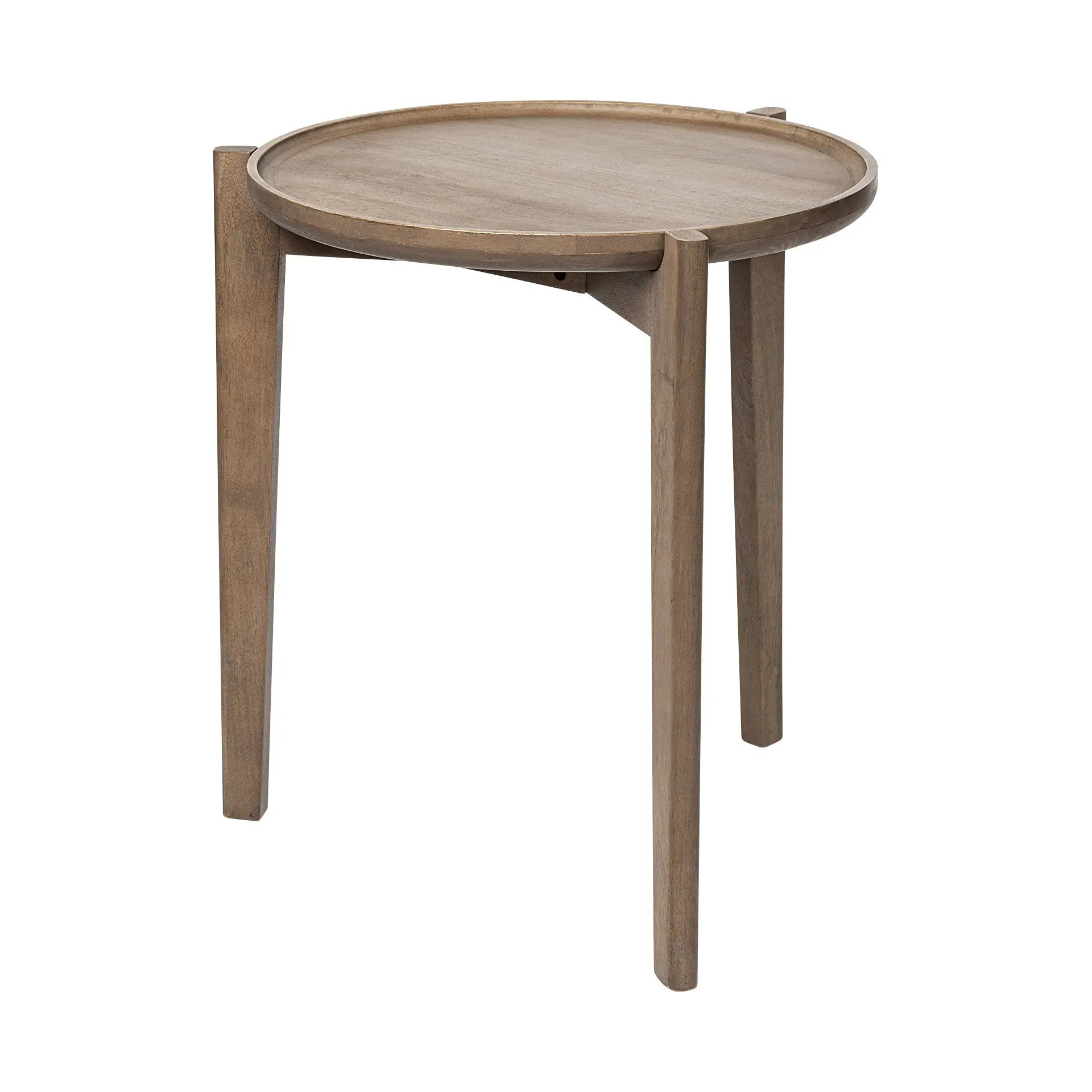 24" Brown Round End Table Homeroots Living Room
