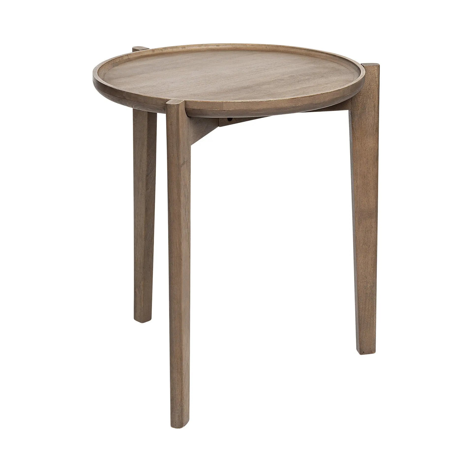 24" Brown Round End Table Homeroots Living Room