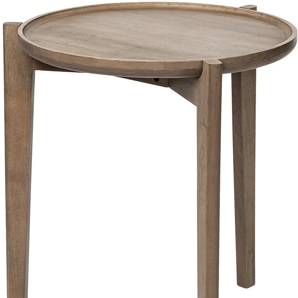 24" Brown Round End Table Homeroots Living Room