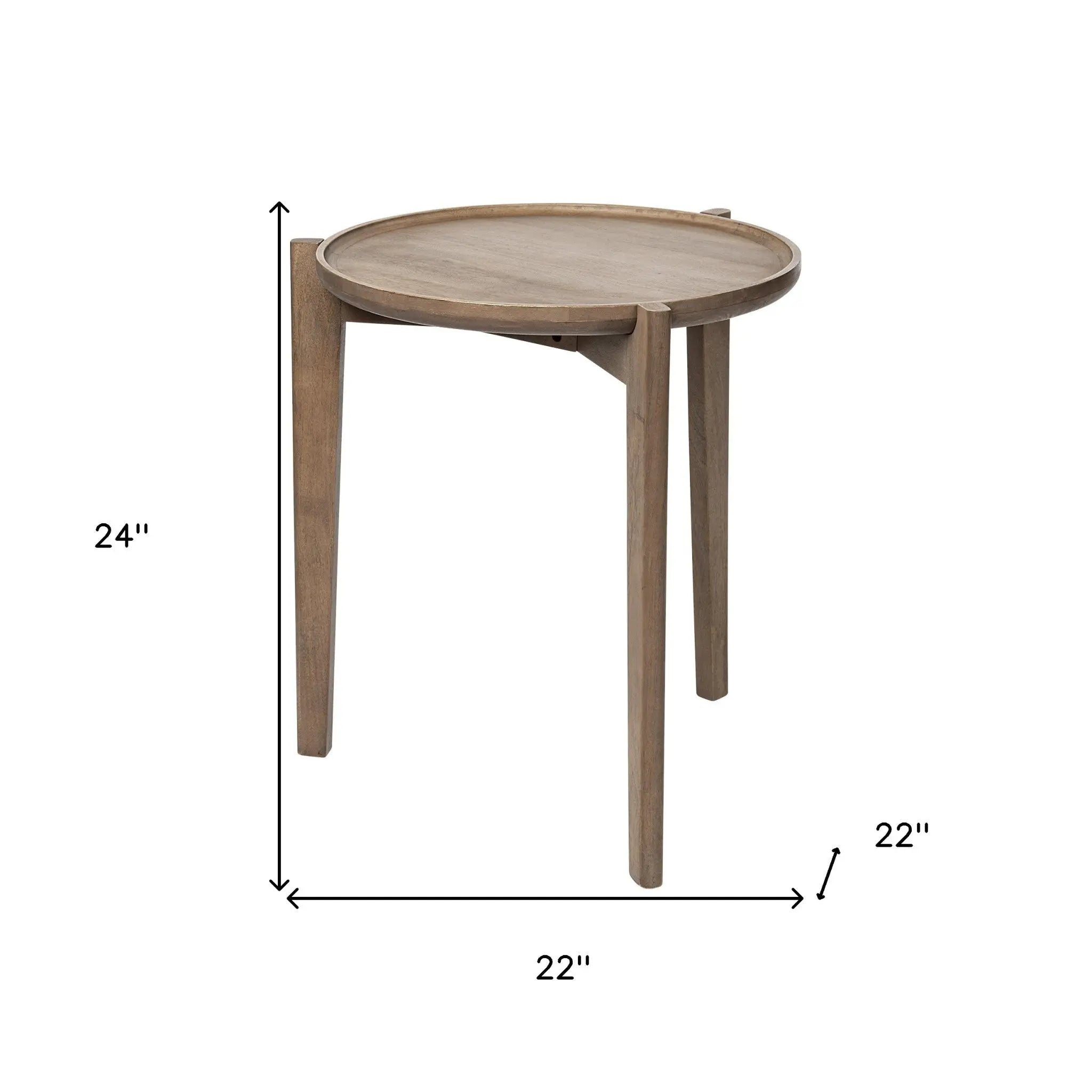 24" Brown Round End Table Homeroots Living Room