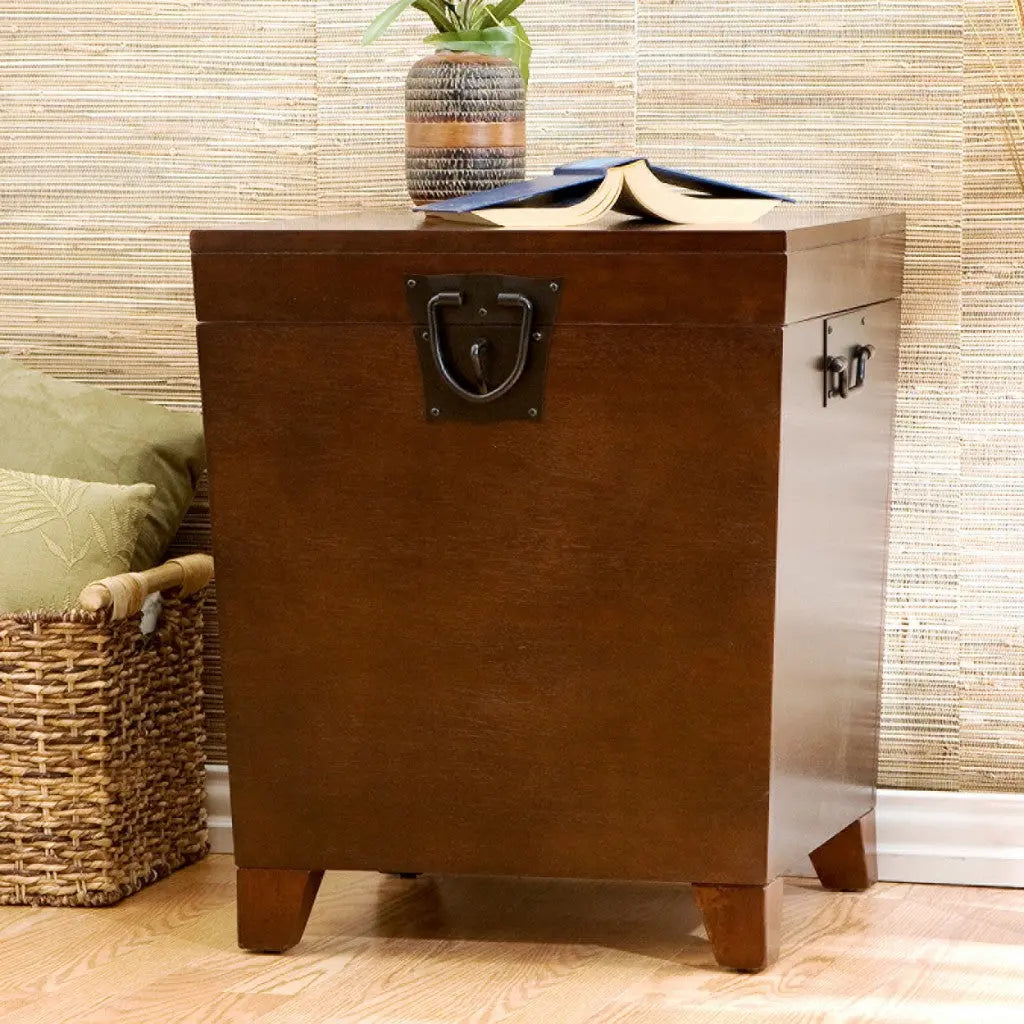 24" Brown Solid Wood And Manufactured Wood Square End Table Homeroots Living Room