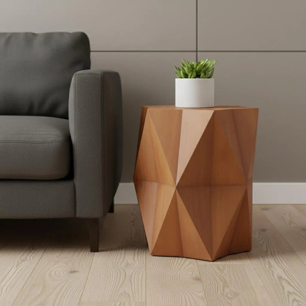 24" Brown Solid Wood End Table Homeroots Living Room