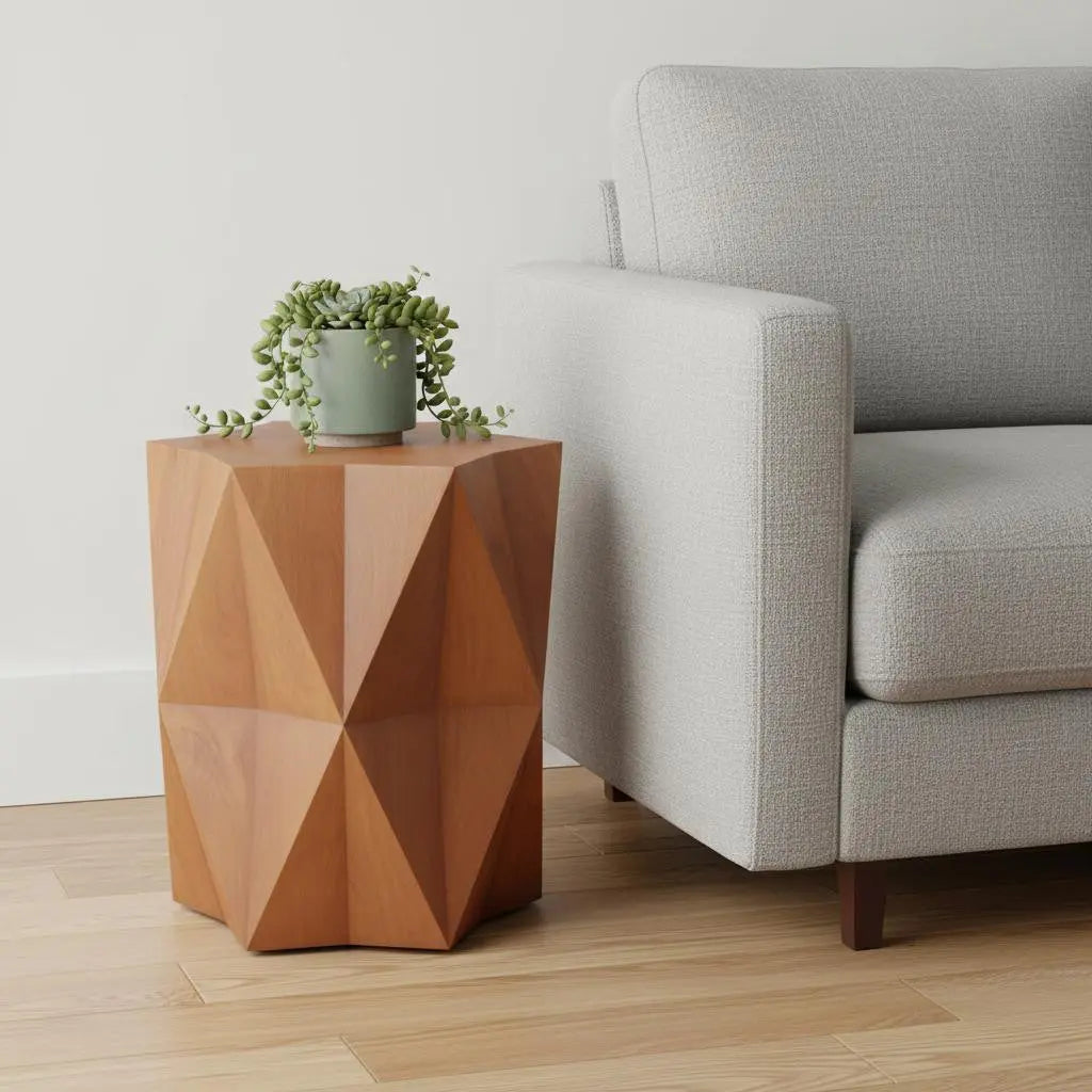24" Brown Solid Wood End Table Homeroots Living Room