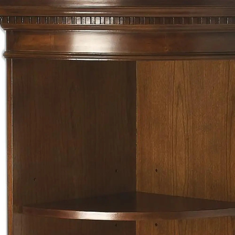 24" Brown Solid Wood Frame Standard Display Stand With Three Shelves Homeroots Kitchen & Dining