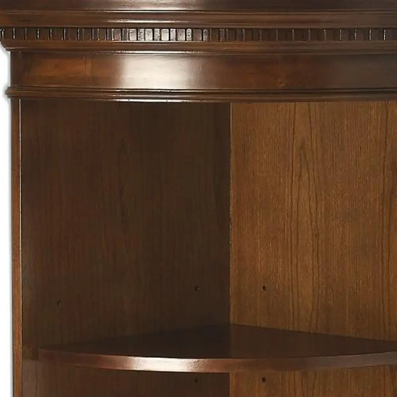 24" Brown Solid Wood Frame Standard Display Stand With Three Shelves Homeroots Kitchen & Dining