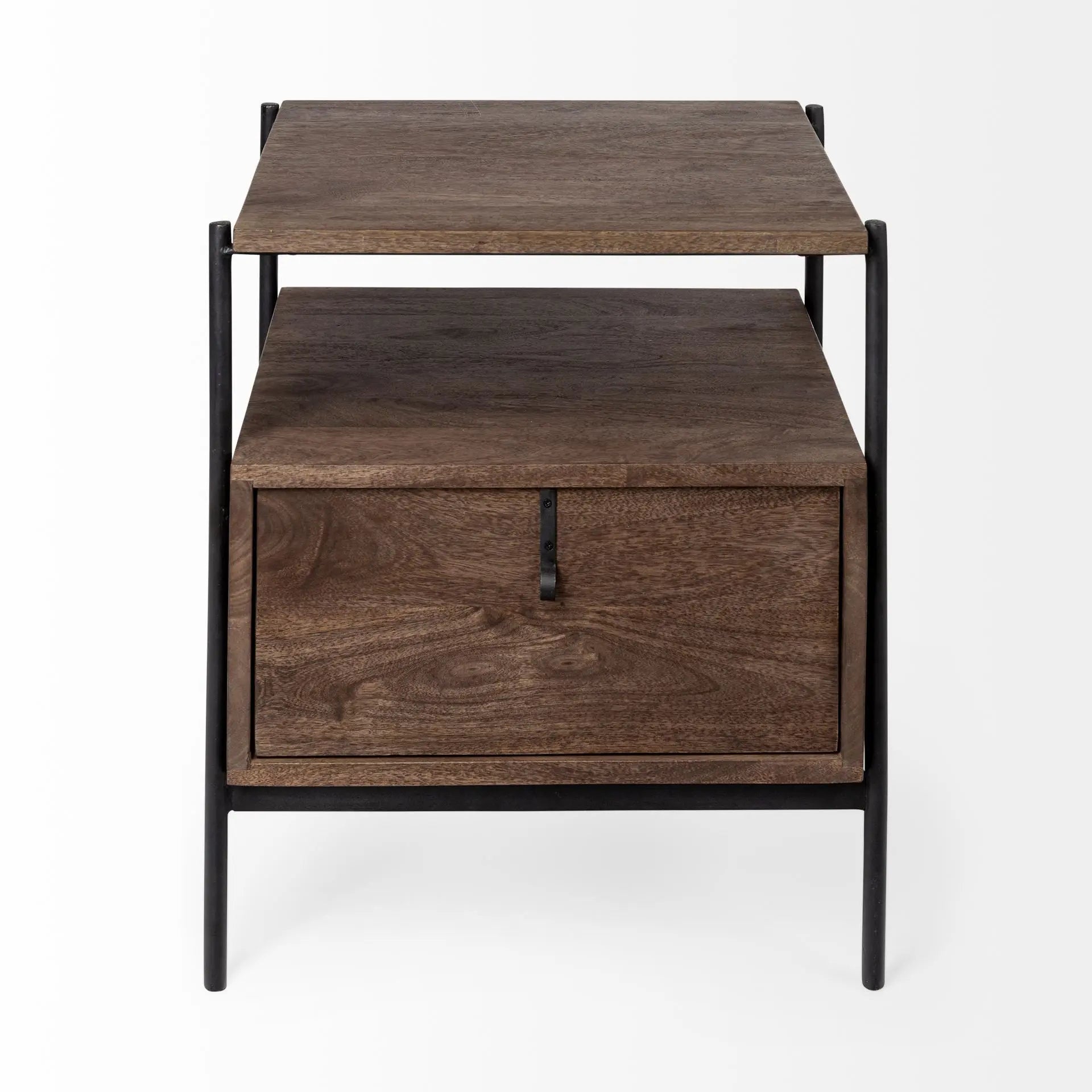 24" Brown Solid Wood Square End Table Homeroots Living Room