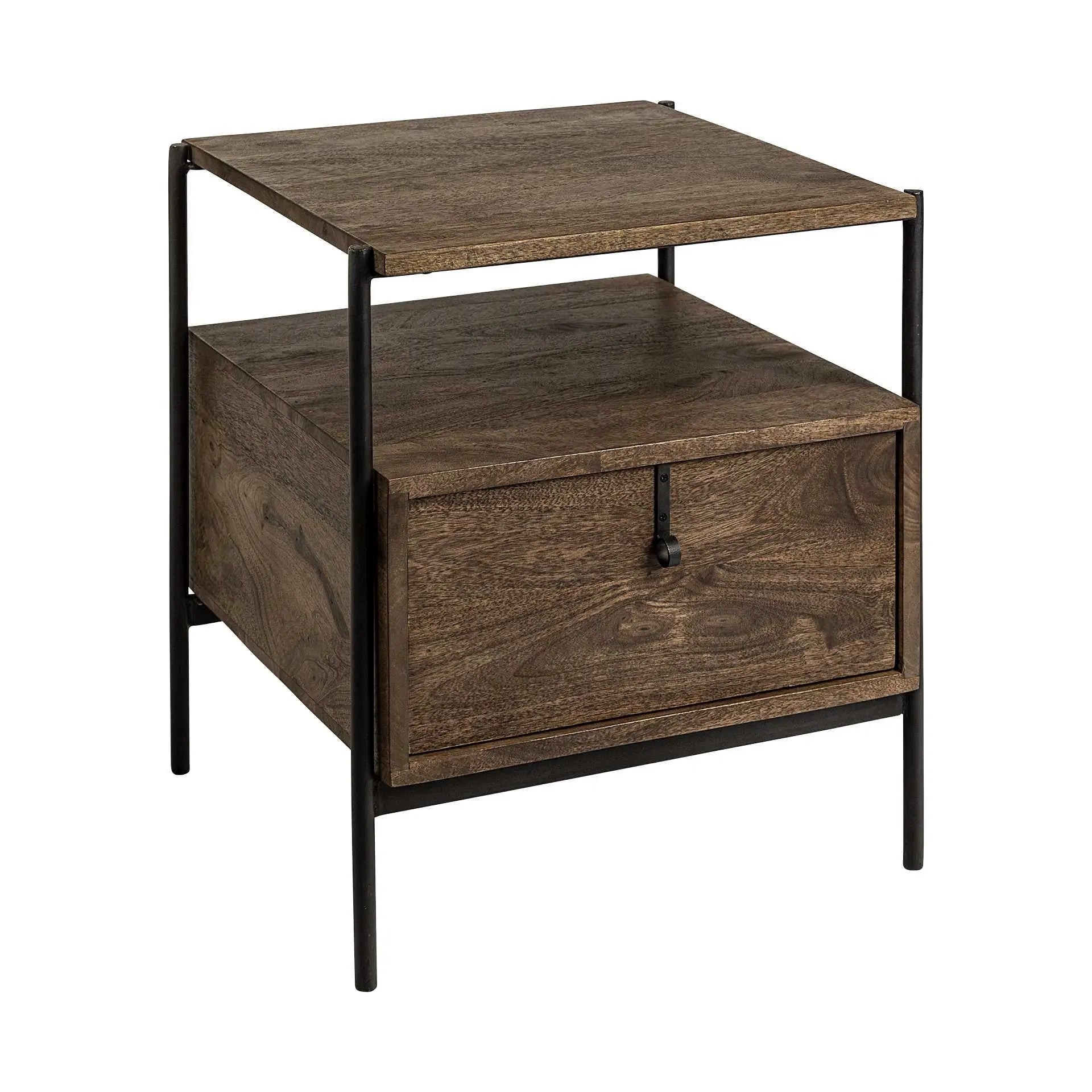 24" Brown Solid Wood Square End Table Homeroots Living Room
