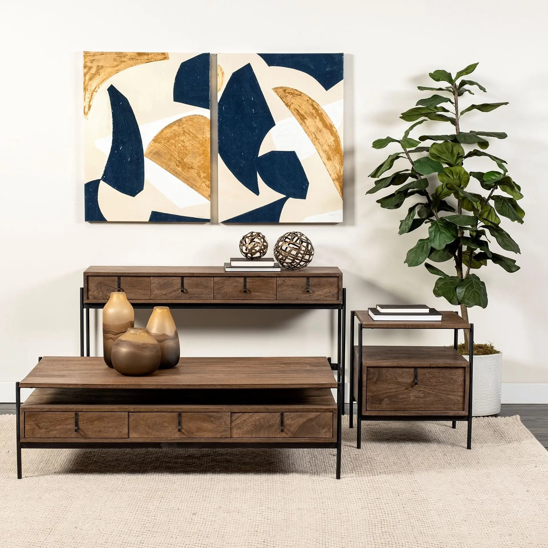 24" Brown Solid Wood Square End Table Homeroots Living Room