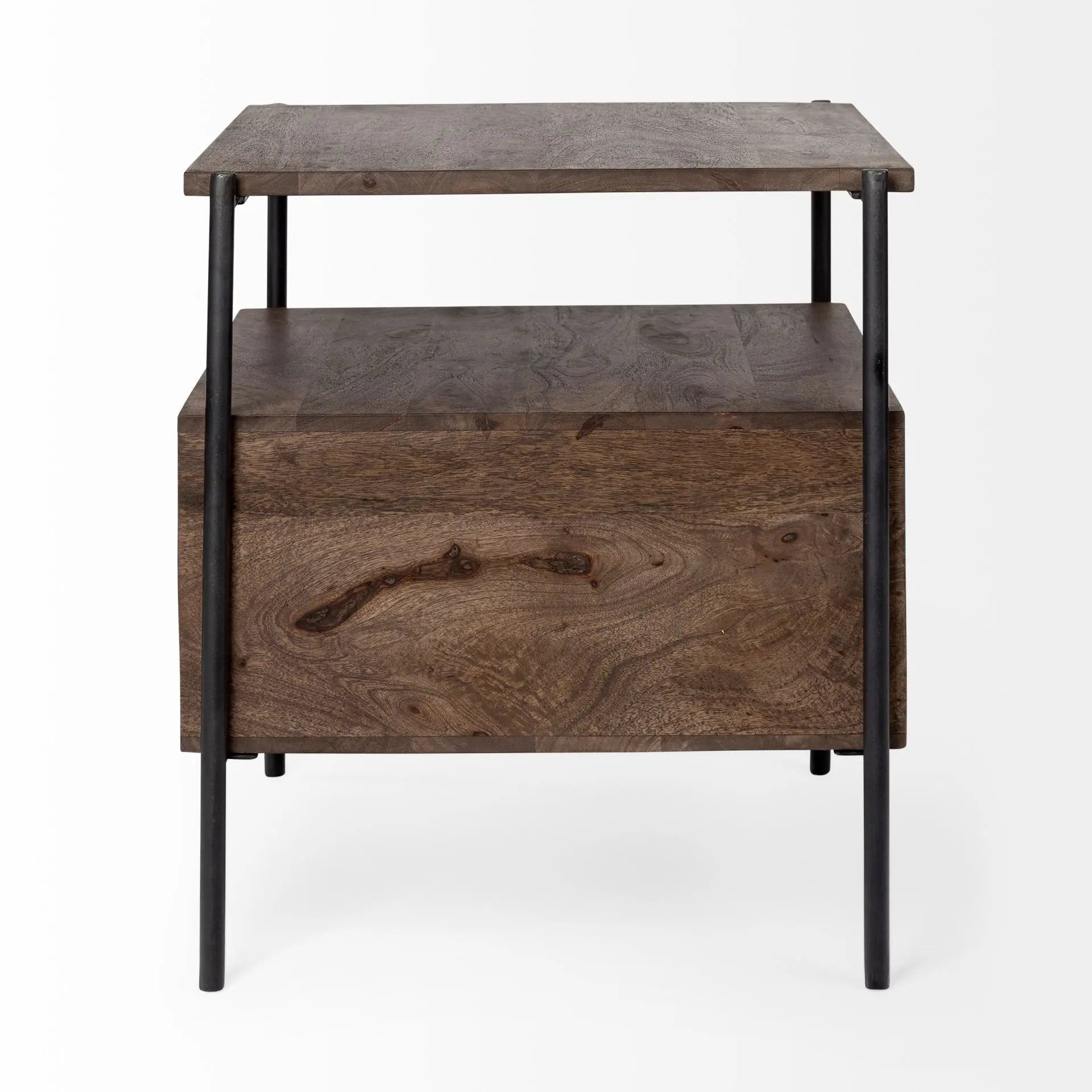 24" Brown Solid Wood Square End Table Homeroots Living Room