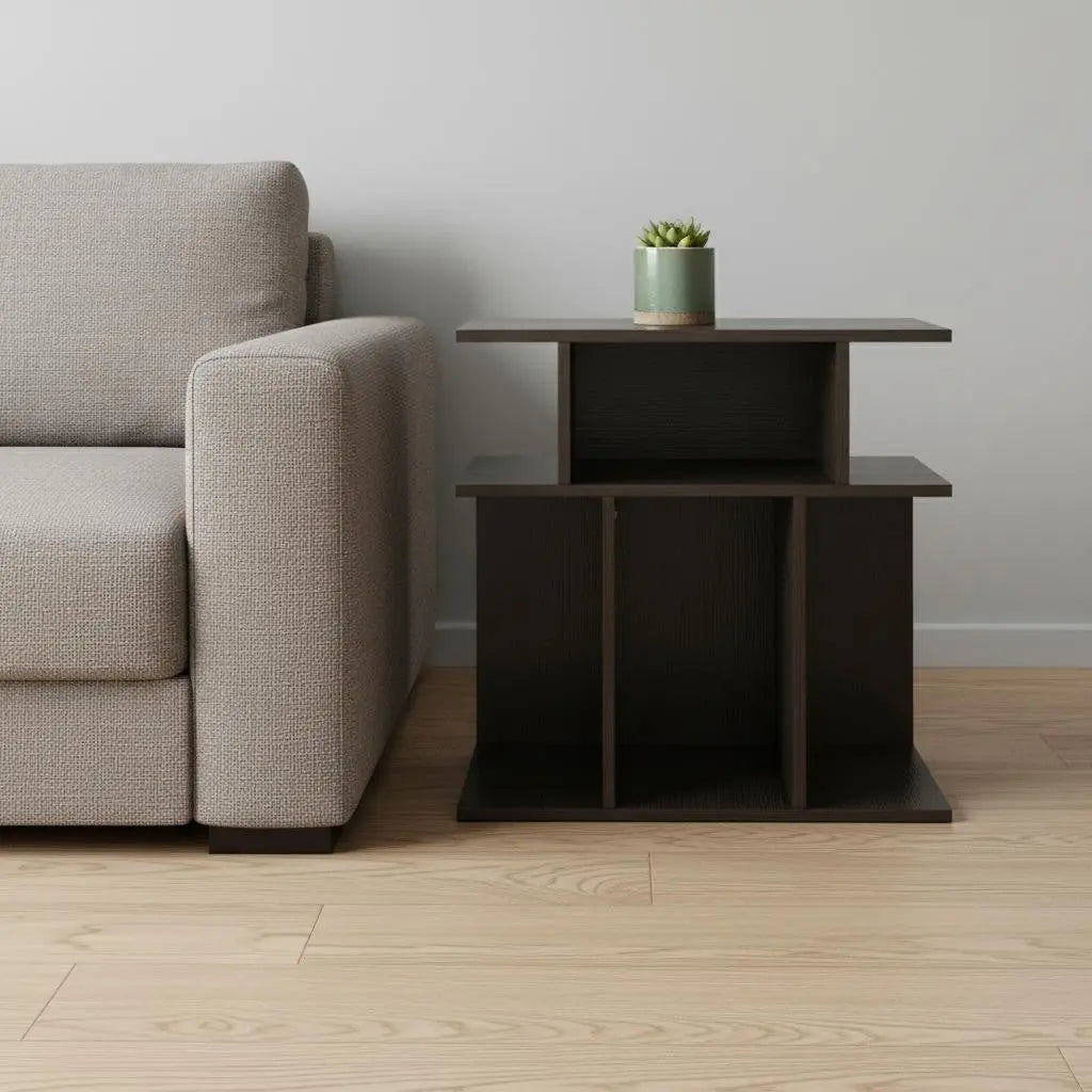 24" Brown Wood End Table With 6 Homeroots Living Room