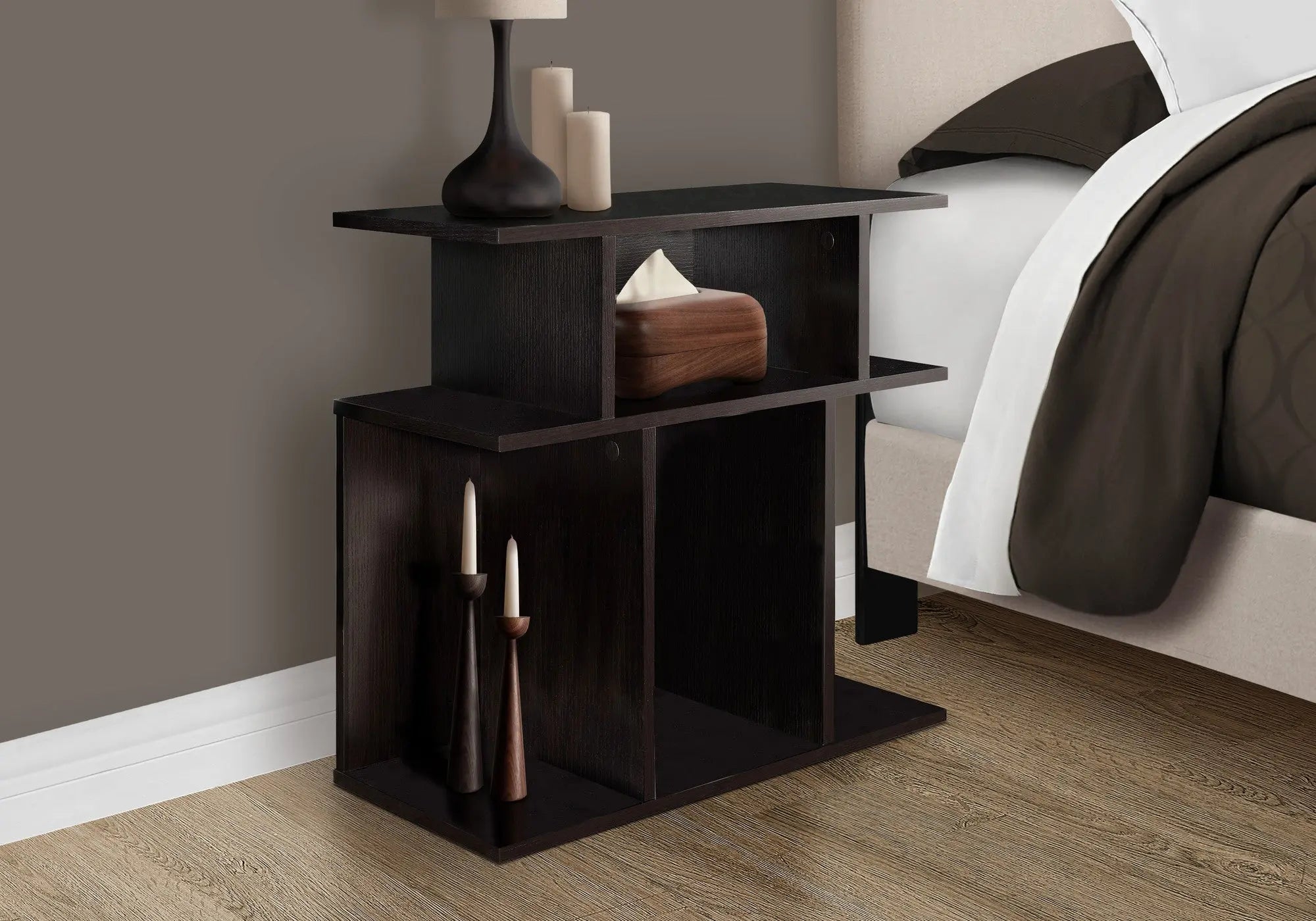 24" Brown Wood End Table With 6 Homeroots Living Room