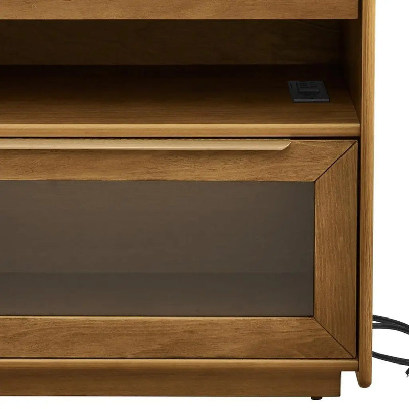 24" Brown Wood Two Drawer Nightstand Homeroots