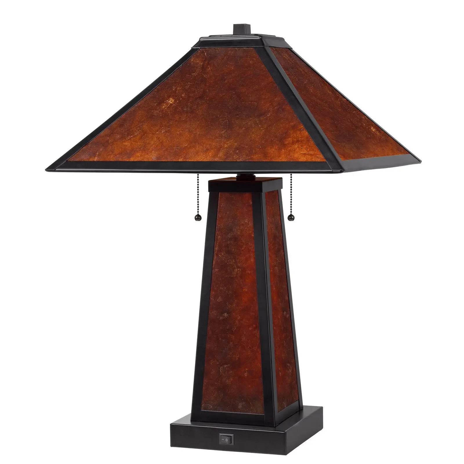 24" Burnt Orange Metal Two Light Table Lamp With Amber Square Shade Homeroots Lighting