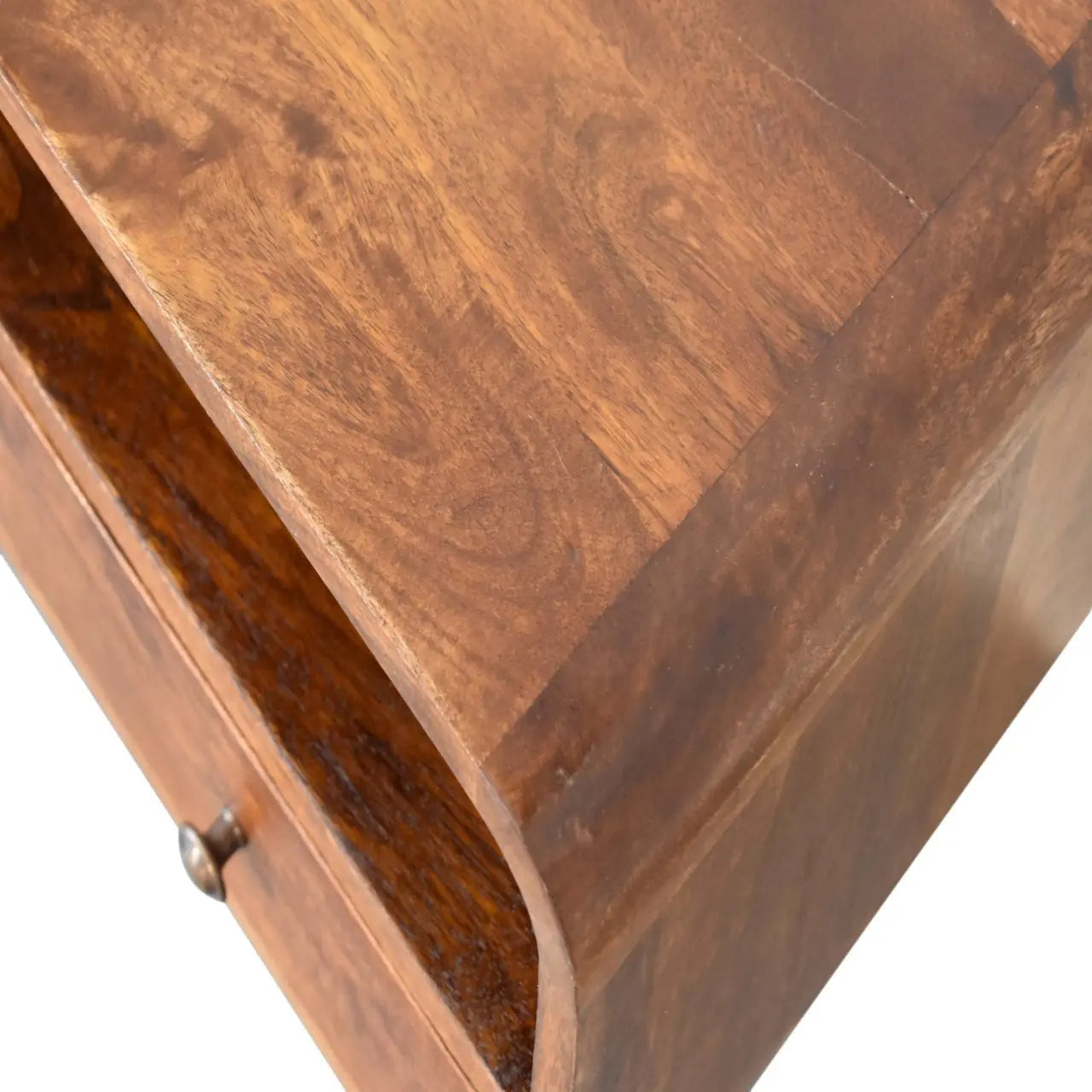 24" Chestnut Solid Wood Enclosed and Open Storage TV Stand Homeroots Living Room