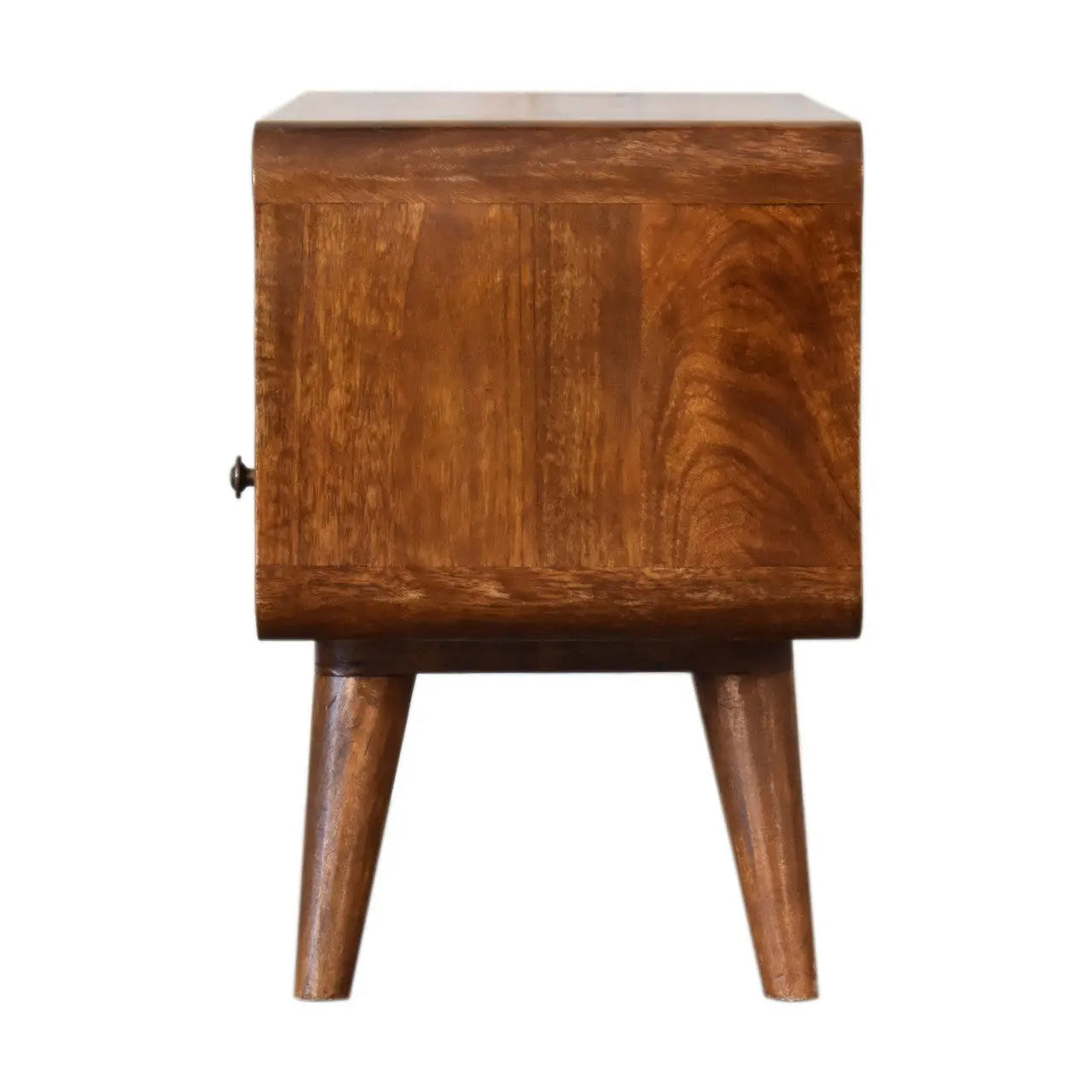24" Chestnut Solid Wood Enclosed and Open Storage TV Stand Homeroots Living Room