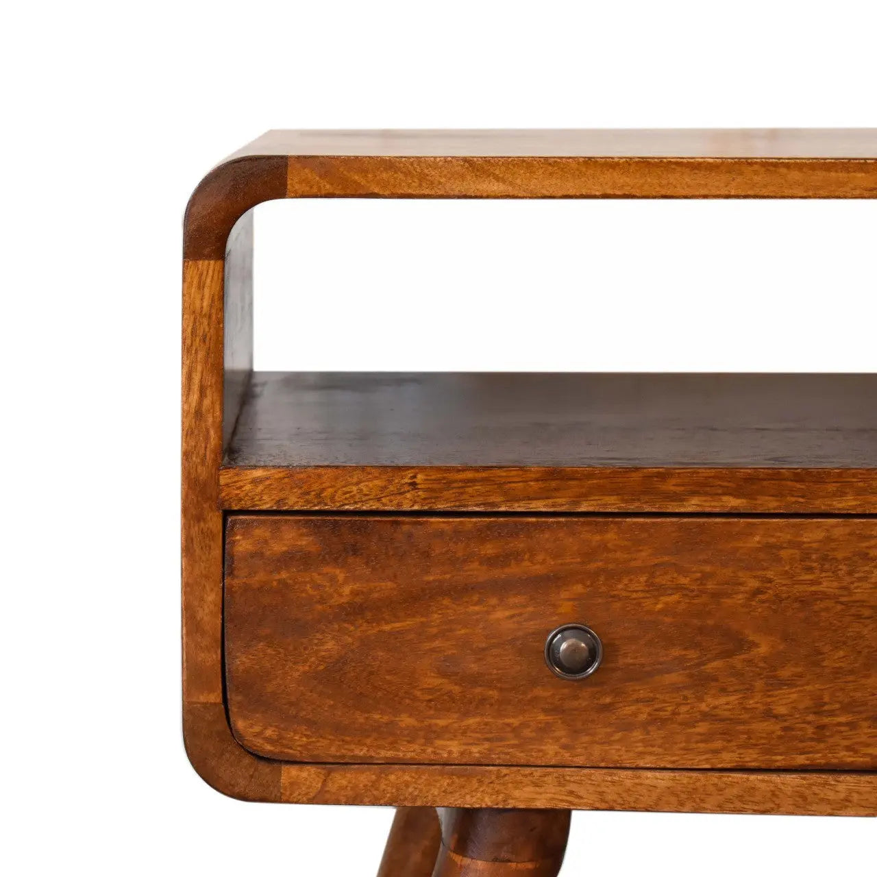 24" Chestnut Solid Wood Enclosed and Open Storage TV Stand Homeroots Living Room