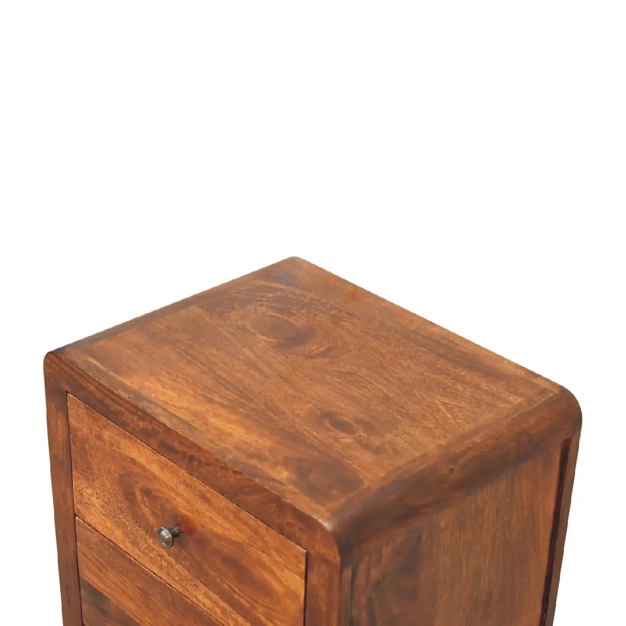 24" Chestnut Solid Wood Three Drawer Nightstand Homeroots Bed & Bath