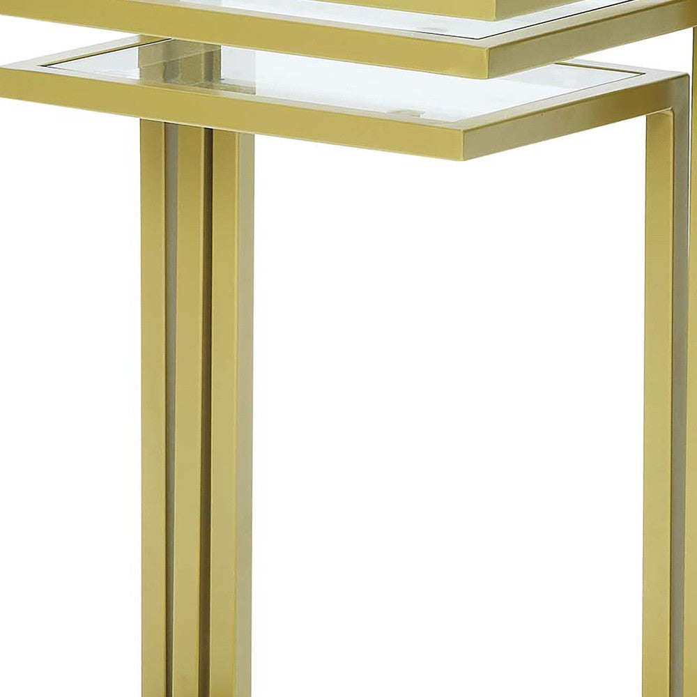 24" Chrome Glass Rectangular End Table Homeroots Living Room