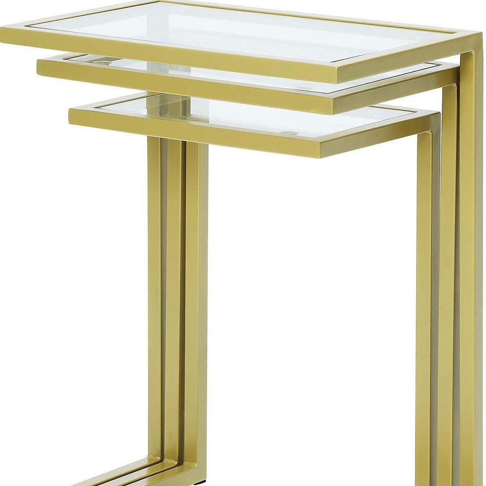 24" Chrome Glass Rectangular End Table Homeroots Living Room