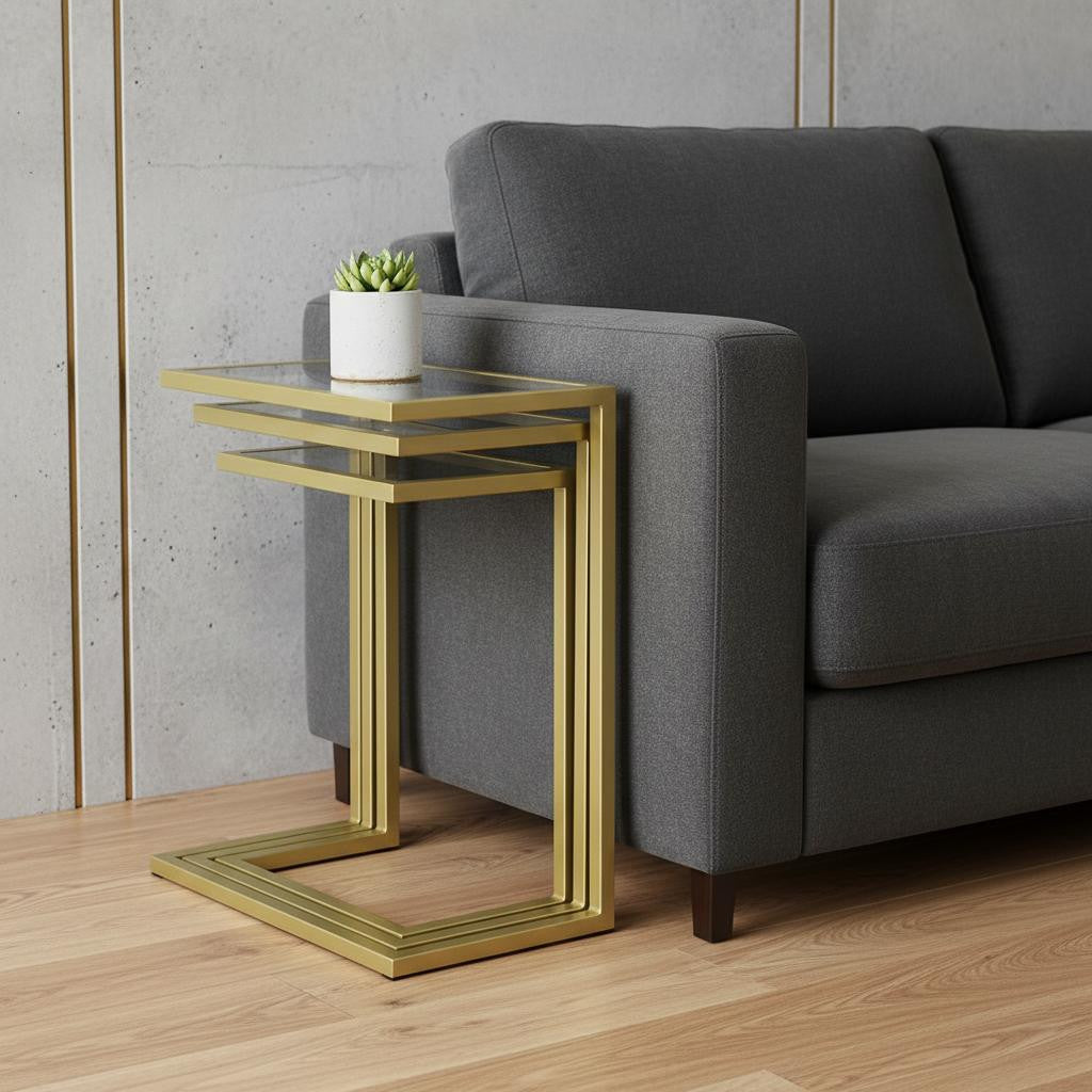 24" Chrome Glass Rectangular End Table Homeroots Living Room