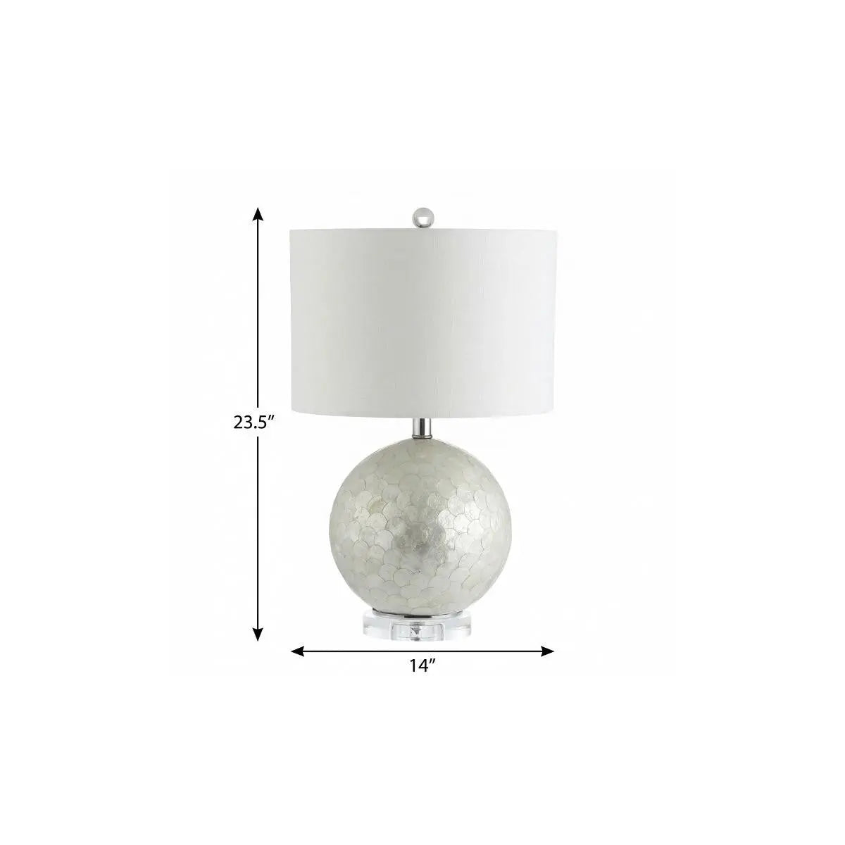 24" Clear Globe Lamp Base With Drum Shade Homeroots Lighting
