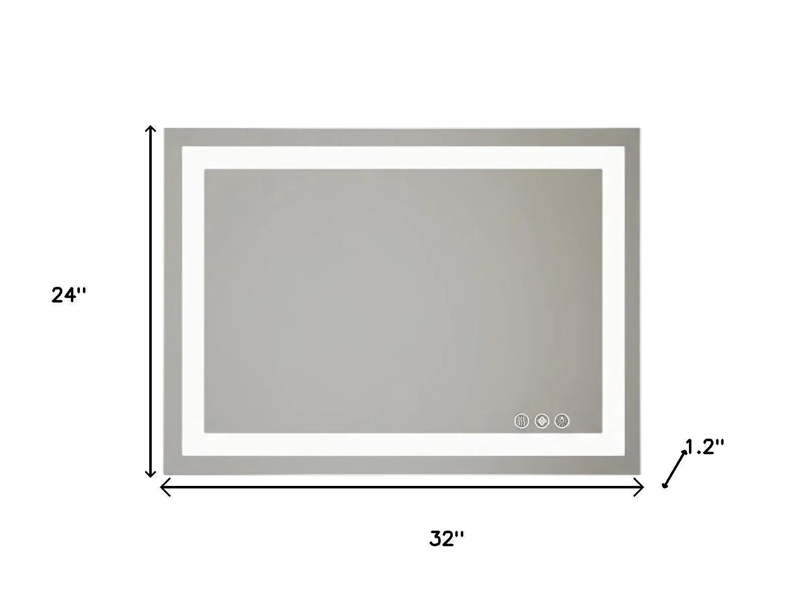 24" Clear Lighted Frameless Bathroom Vanity Mirror - GreatEagleInc