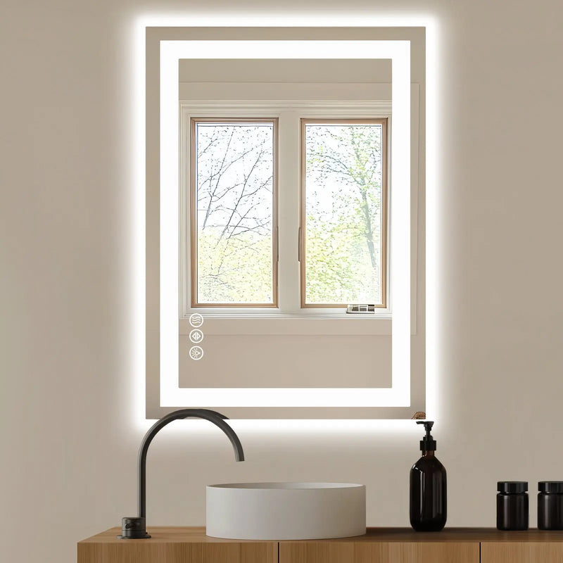 24" Clear Lighted Frameless Bathroom Vanity Mirror - GreatEagleInc