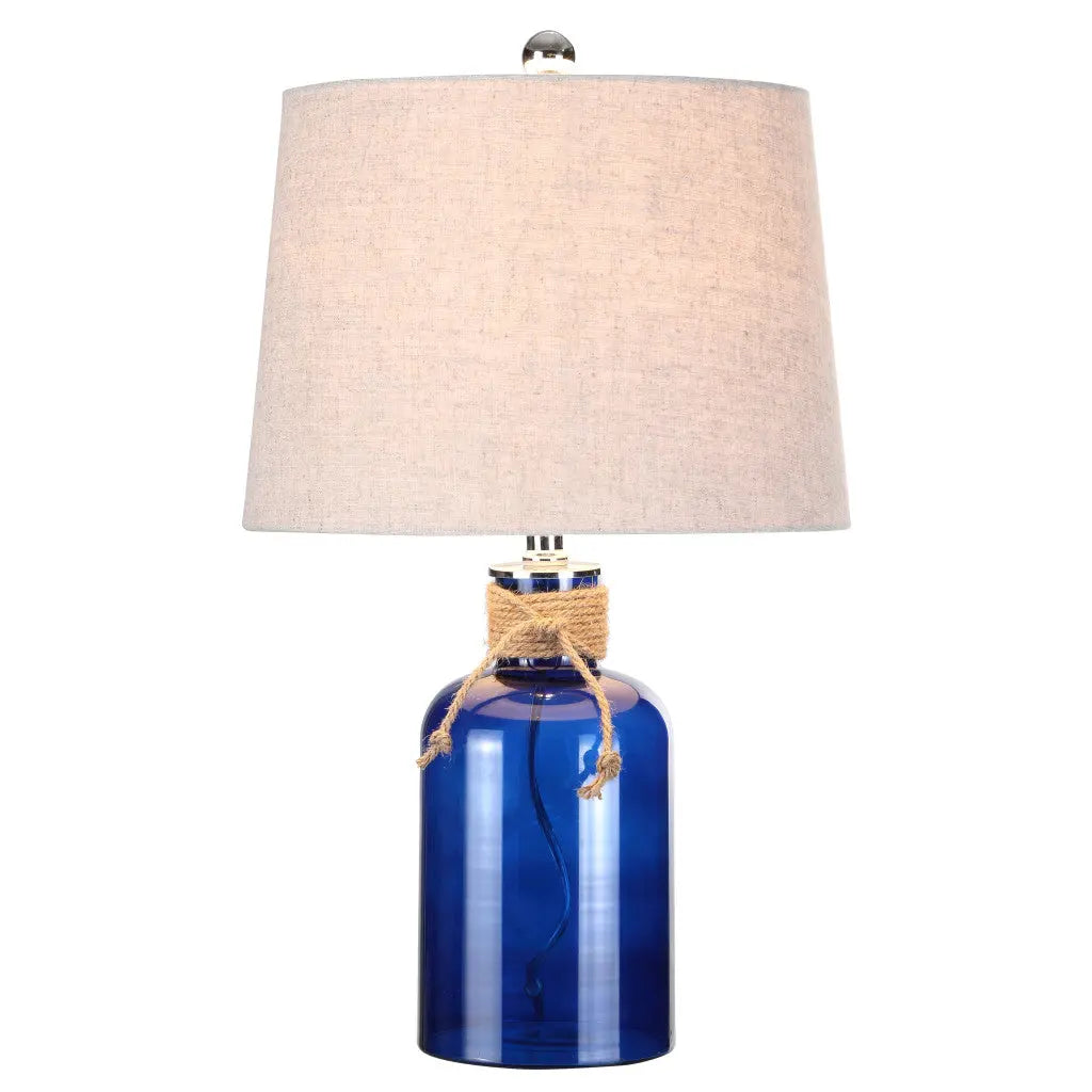 24" Clear Novelty Table Lamp With Drum Shade Homeroots Lighting
