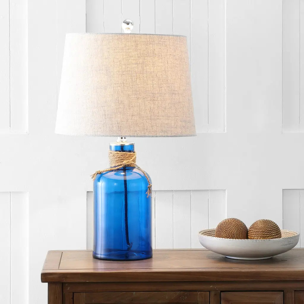 24" Clear Novelty Table Lamp With Drum Shade Homeroots Lighting