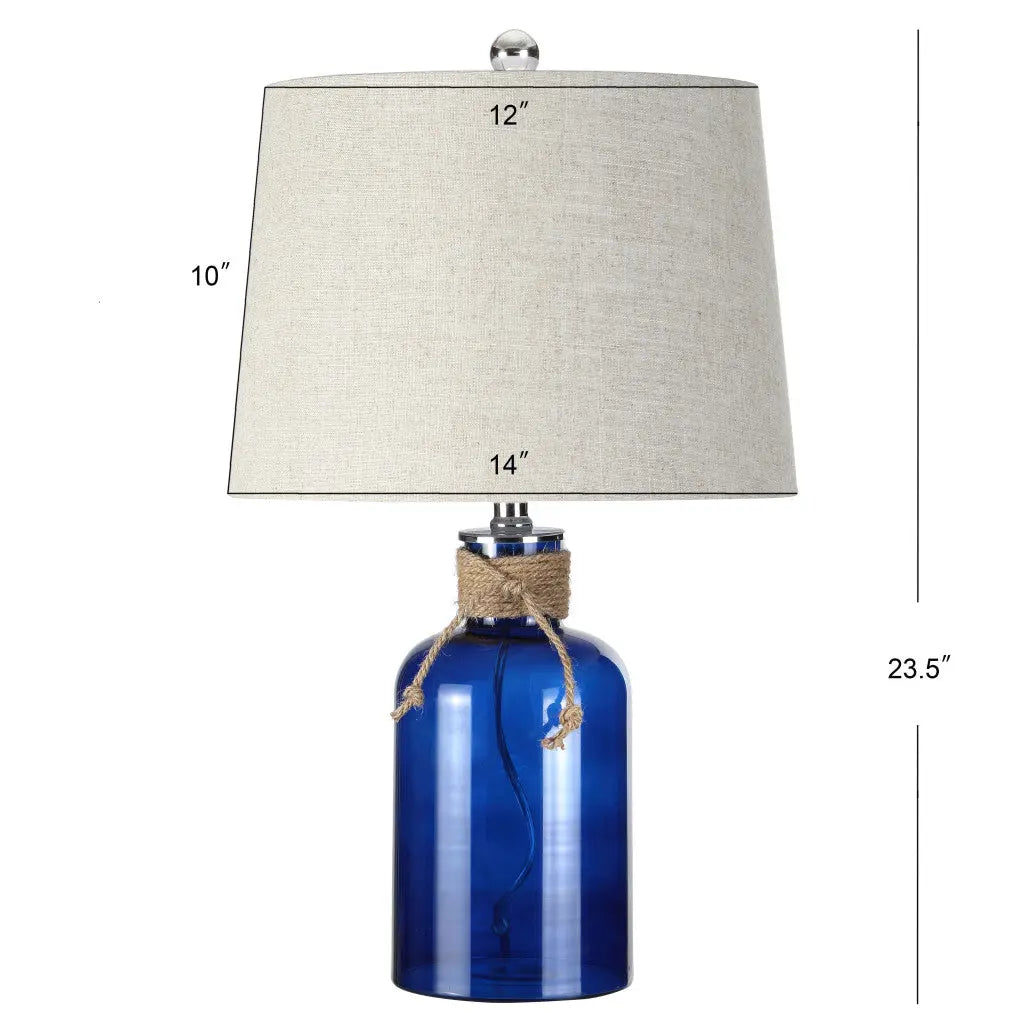 24" Clear Novelty Table Lamp With Drum Shade Homeroots Lighting