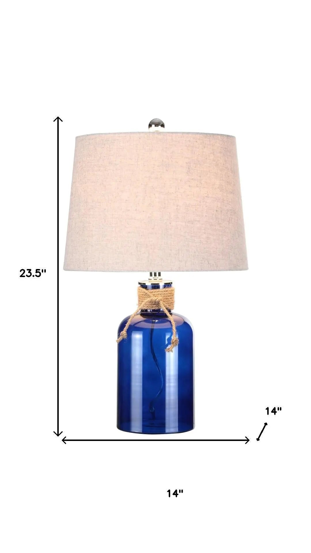 24" Clear Novelty Table Lamp With Drum Shade Homeroots Lighting