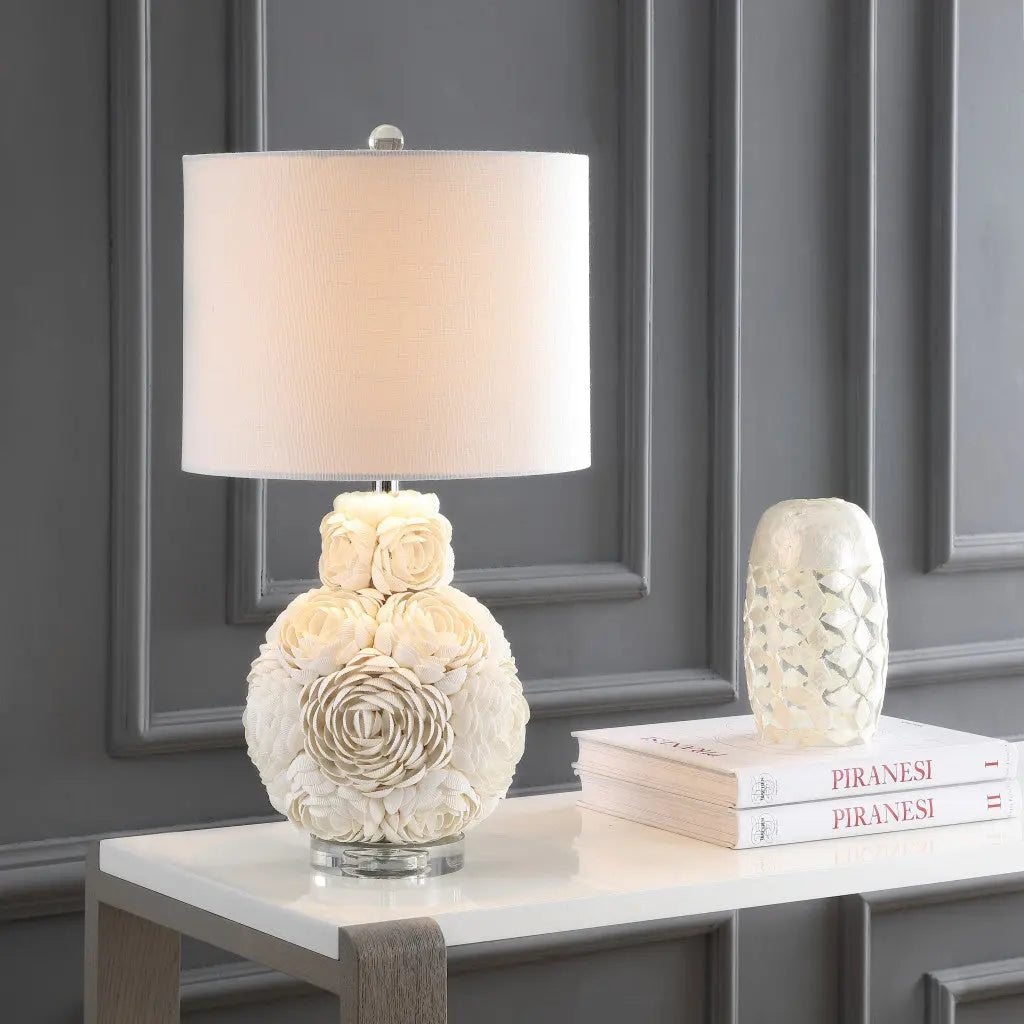 24" Clear Novelty Table Lamp With Drum Shade Homeroots Lighting