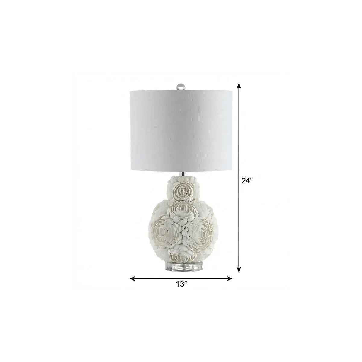 24" Clear Novelty Table Lamp With Drum Shade Homeroots Lighting