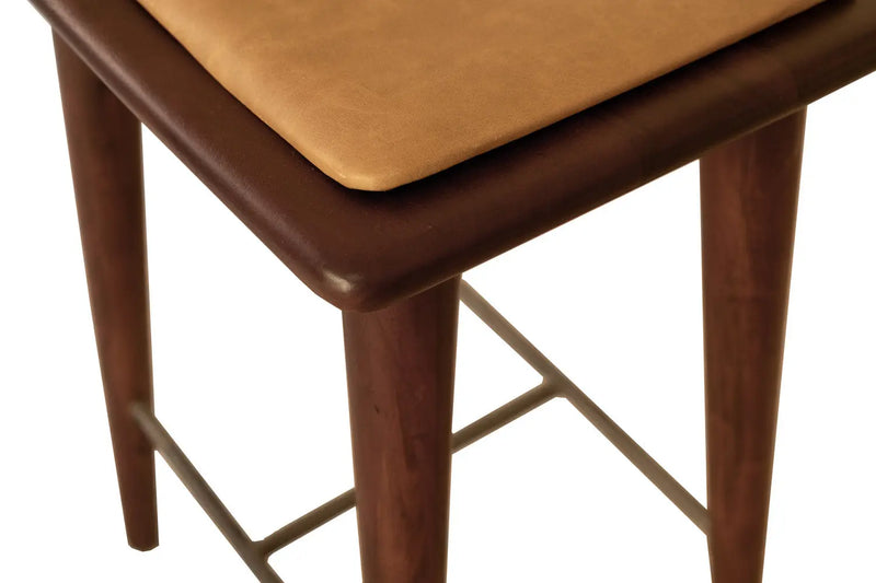 24" Cream And Brown Solid Wood Backless Counter Height Bar Chair Homeroots Living Room
