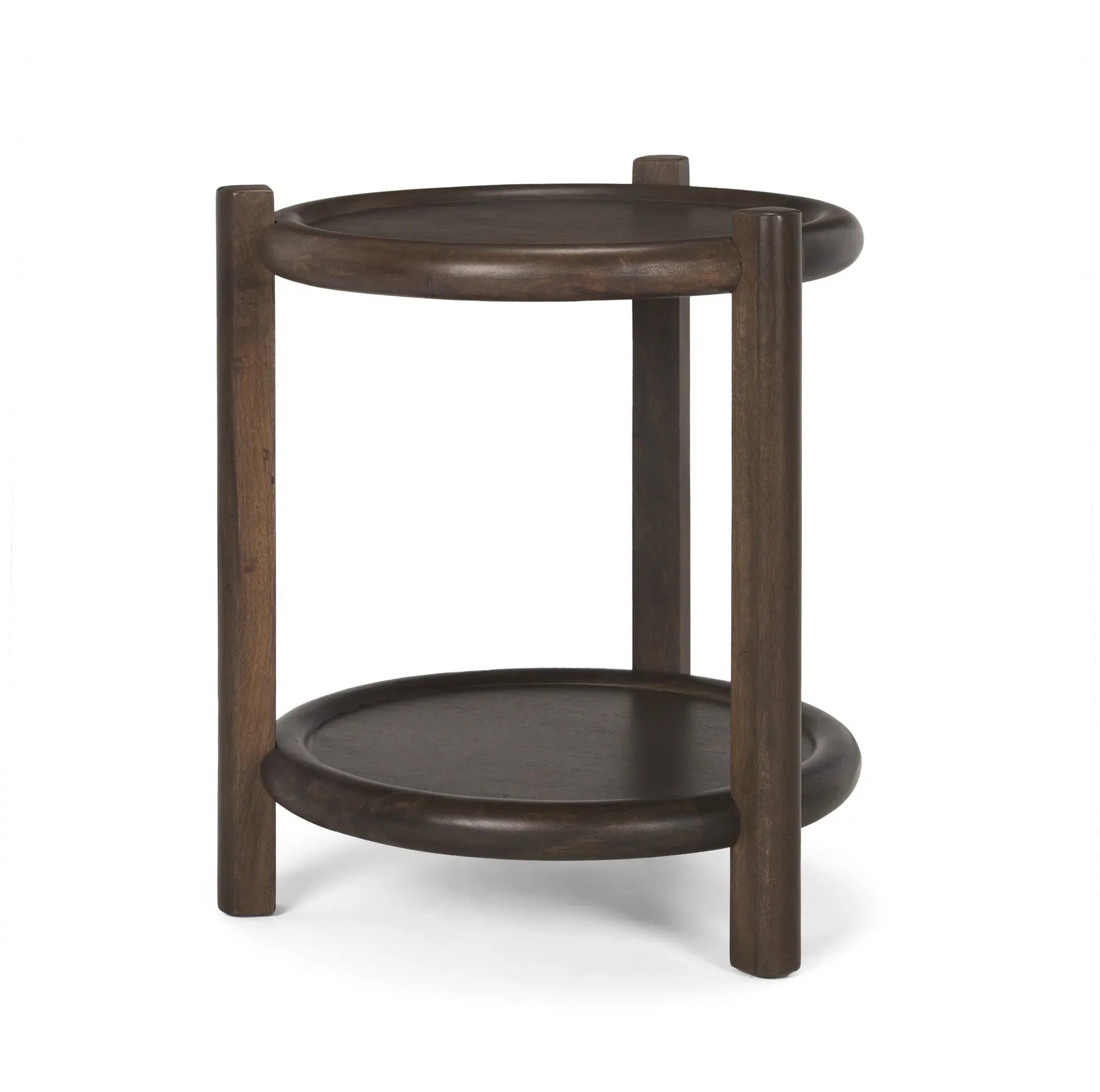 24" Dark Brown Solid Wood Tray Table Homeroots Living Room