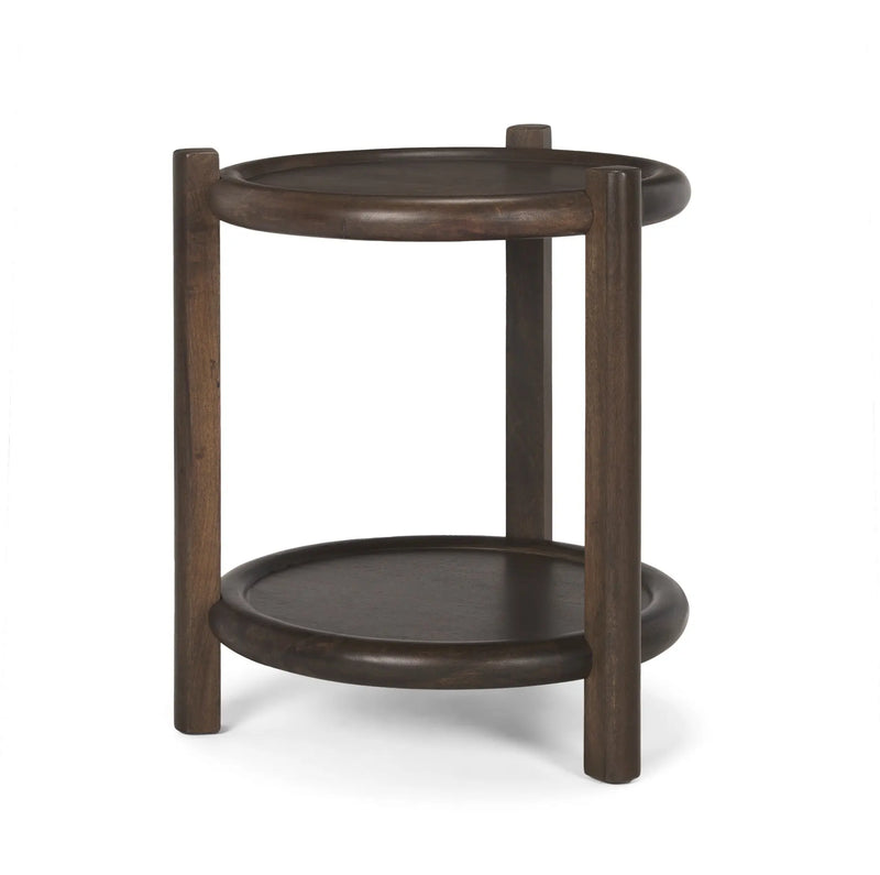 24" Dark Brown Solid Wood Tray Table Homeroots Living Room