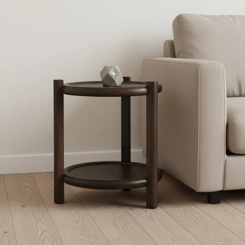 24" Dark Brown Solid Wood Tray Table Homeroots Living Room
