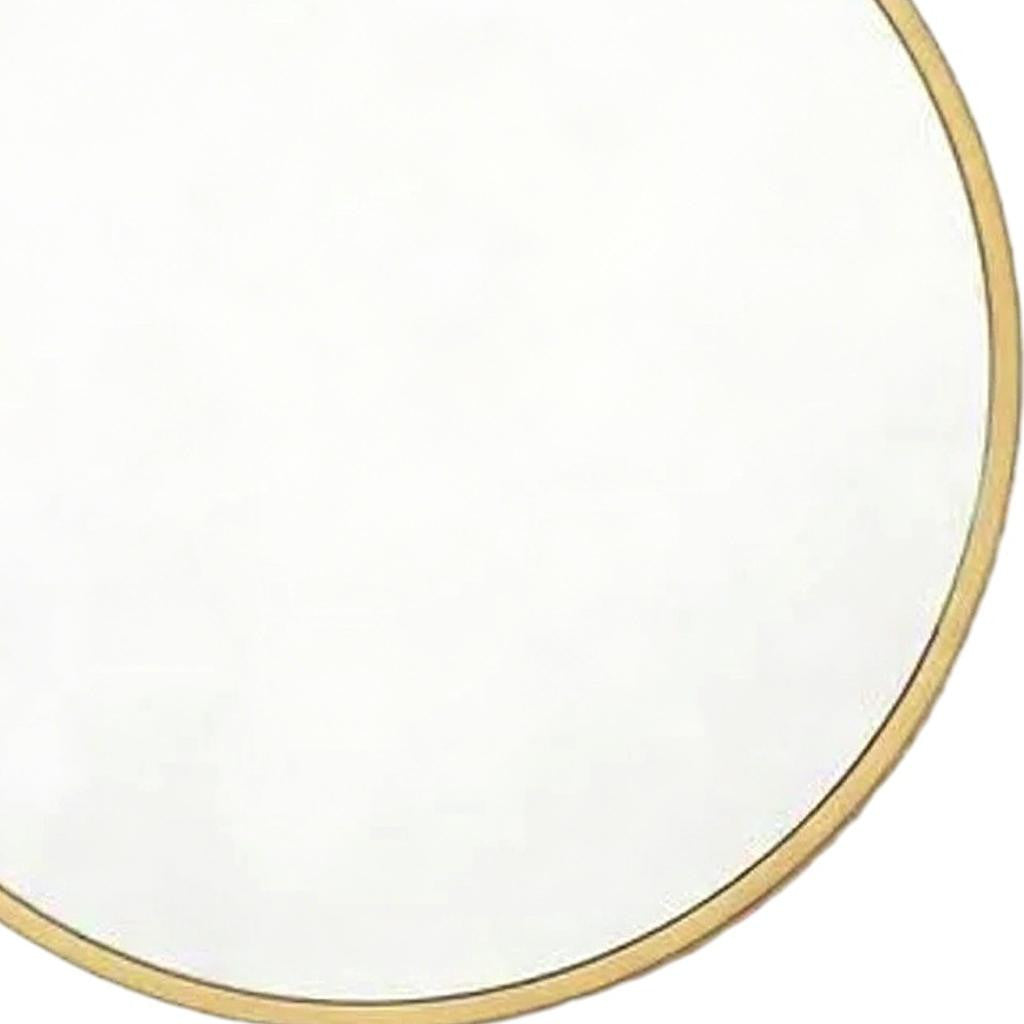 24" Gold Aluminum Round Framed Accent Mirror Homeroots Bed & Bath