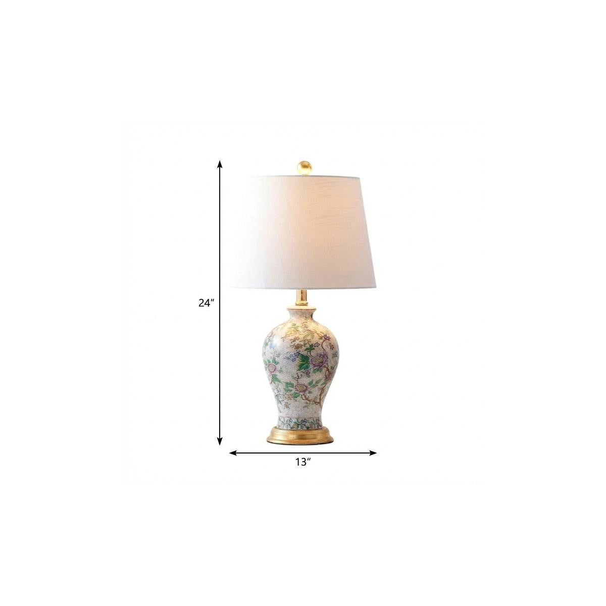 24" Gold And Off White Urn Table Lamp With Empire Shade Homeroots Lighting