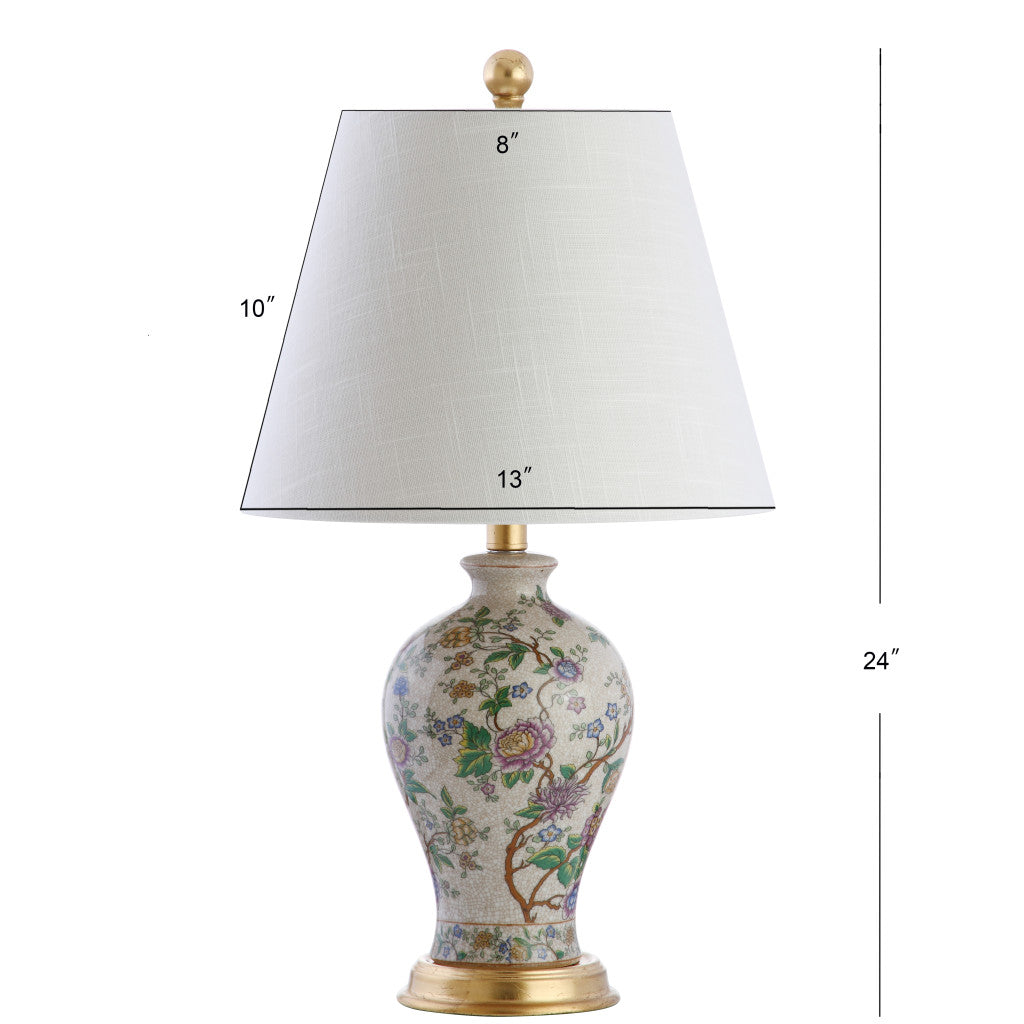 24" Gold And Off White Urn Table Lamp With Empire Shade Homeroots Lighting
