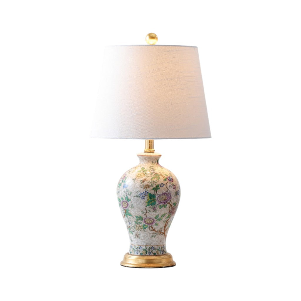 24" Gold And Off White Urn Table Lamp With Empire Shade Homeroots Lighting