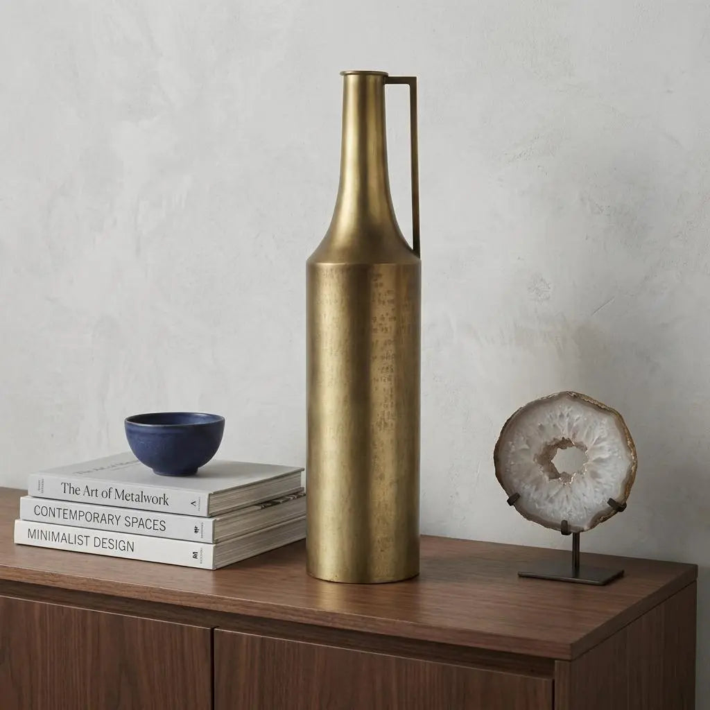 24" Gold Metal Table Vase Homeroots Home Decor