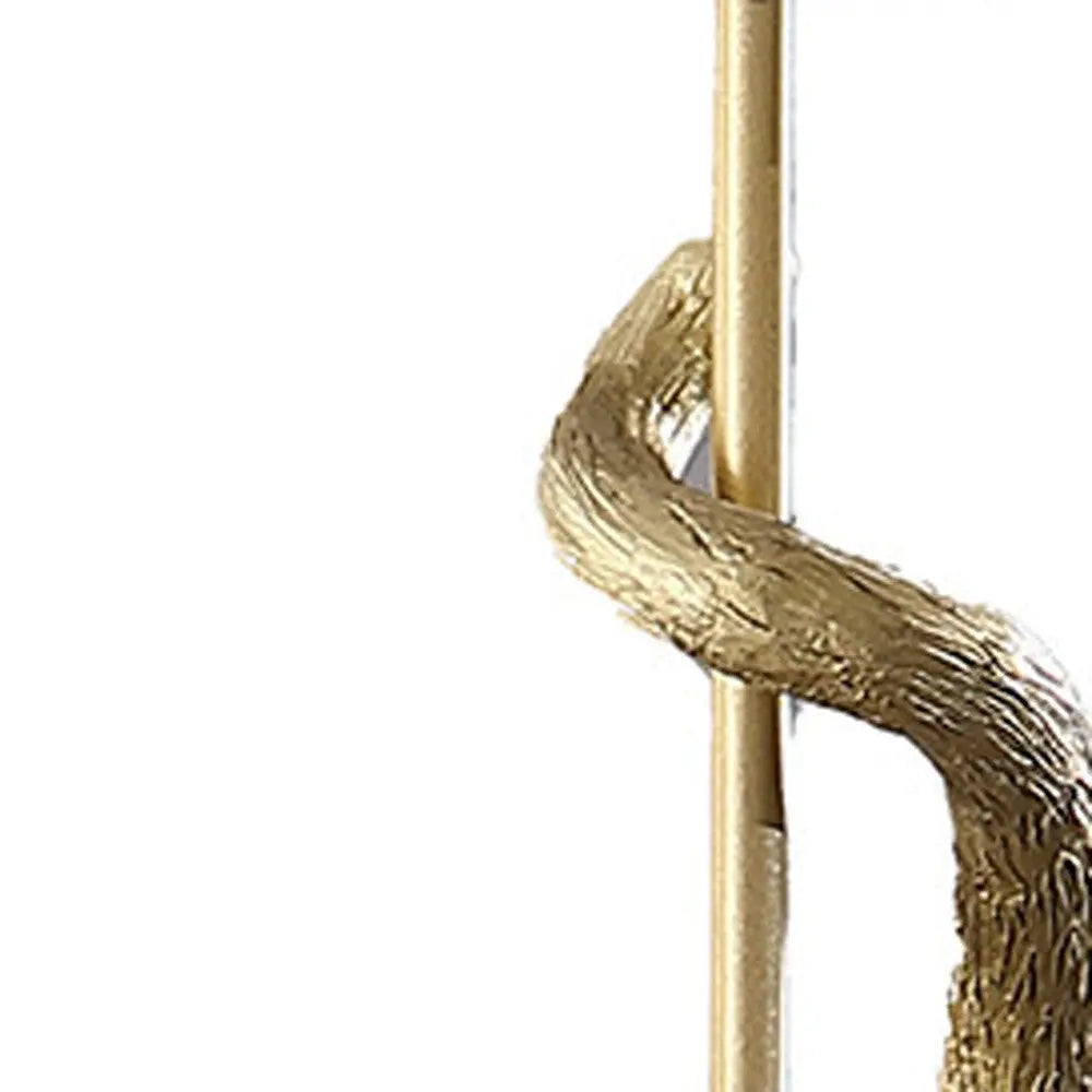 24" Gold Monkey Table Lamp With White Drum Shade - GreatEagleInc