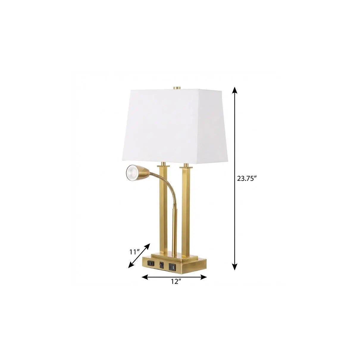 24" Gold Swing Arm Novelty Table Lamp With Shade Homeroots Lighting