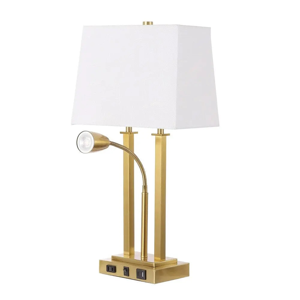 24" Gold Swing Arm Novelty Table Lamp With Shade Homeroots Lighting
