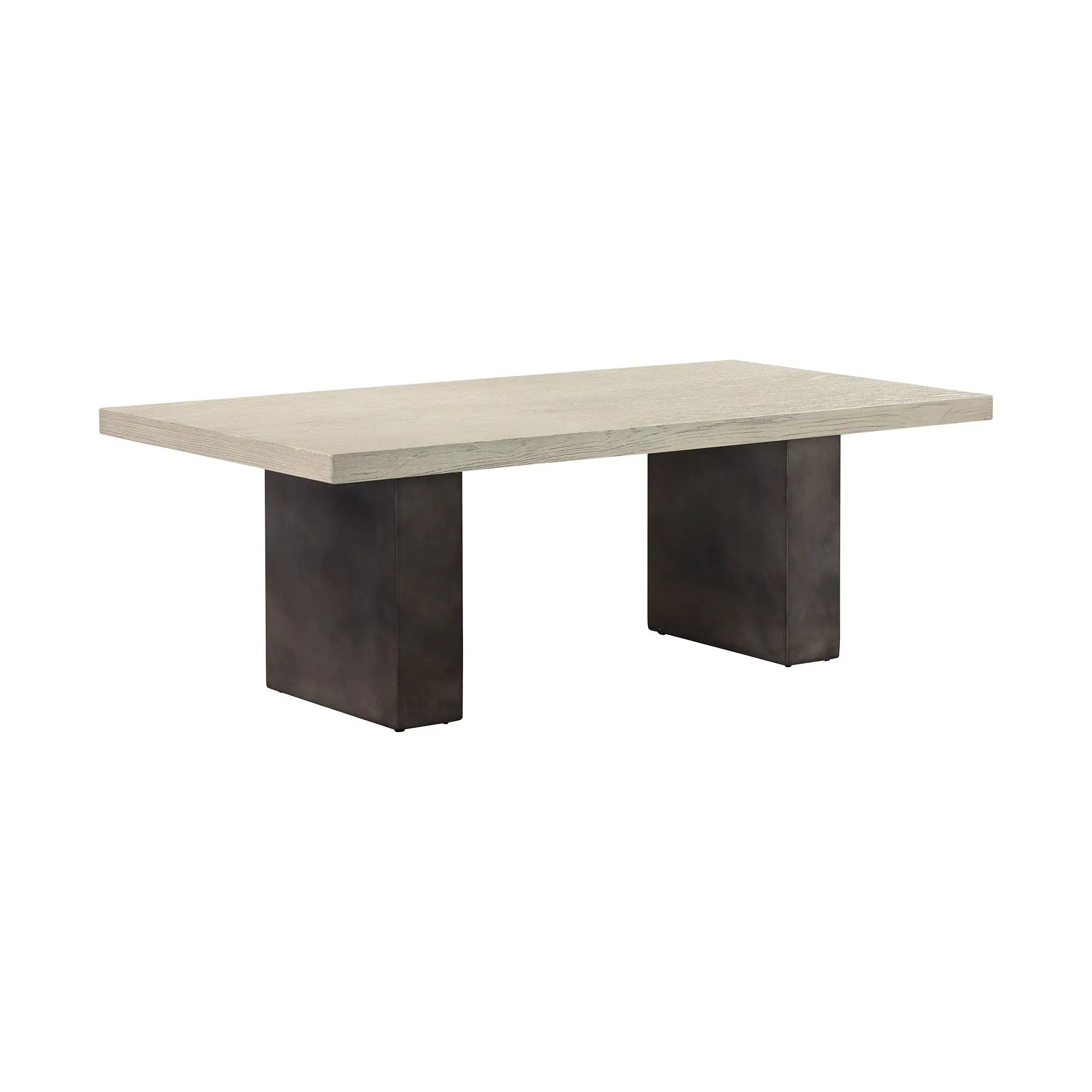 24" Gray And Dark Gray Solid Wood And Concrete Coffee Table Homeroots Living Room