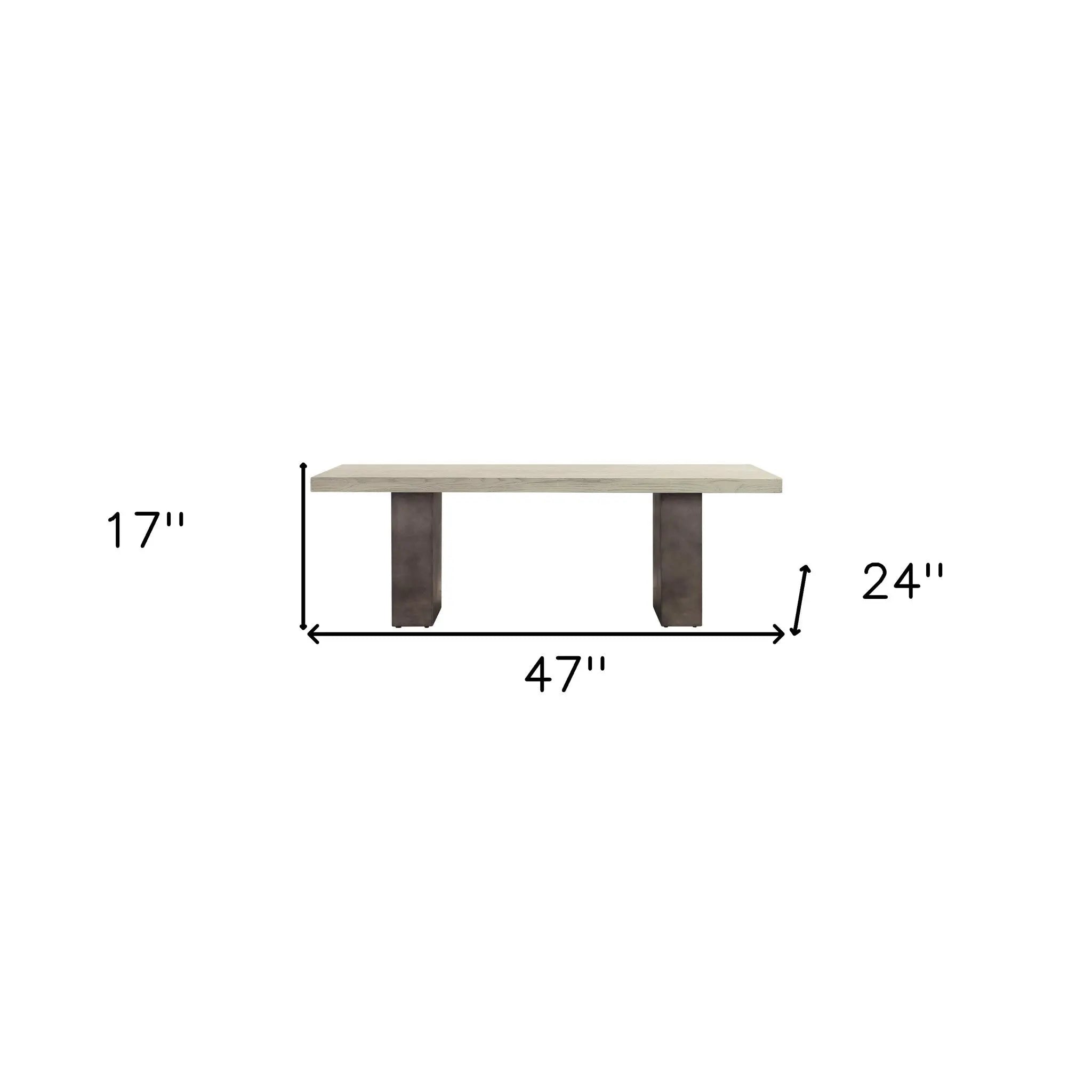 24" Gray And Dark Gray Solid Wood And Concrete Coffee Table Homeroots Living Room
