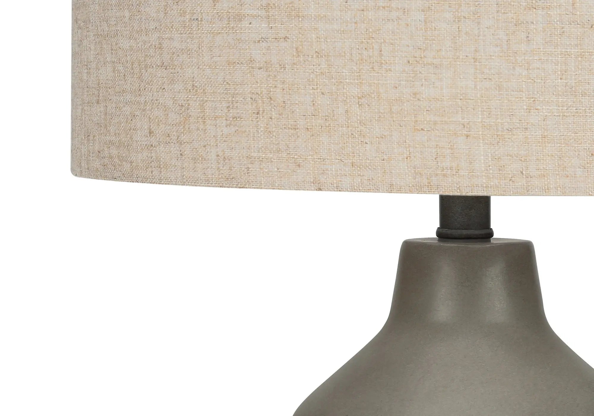 24" Gray Concrete Urn Table Lamp With Beige Drum Shade Homeroots Lighting