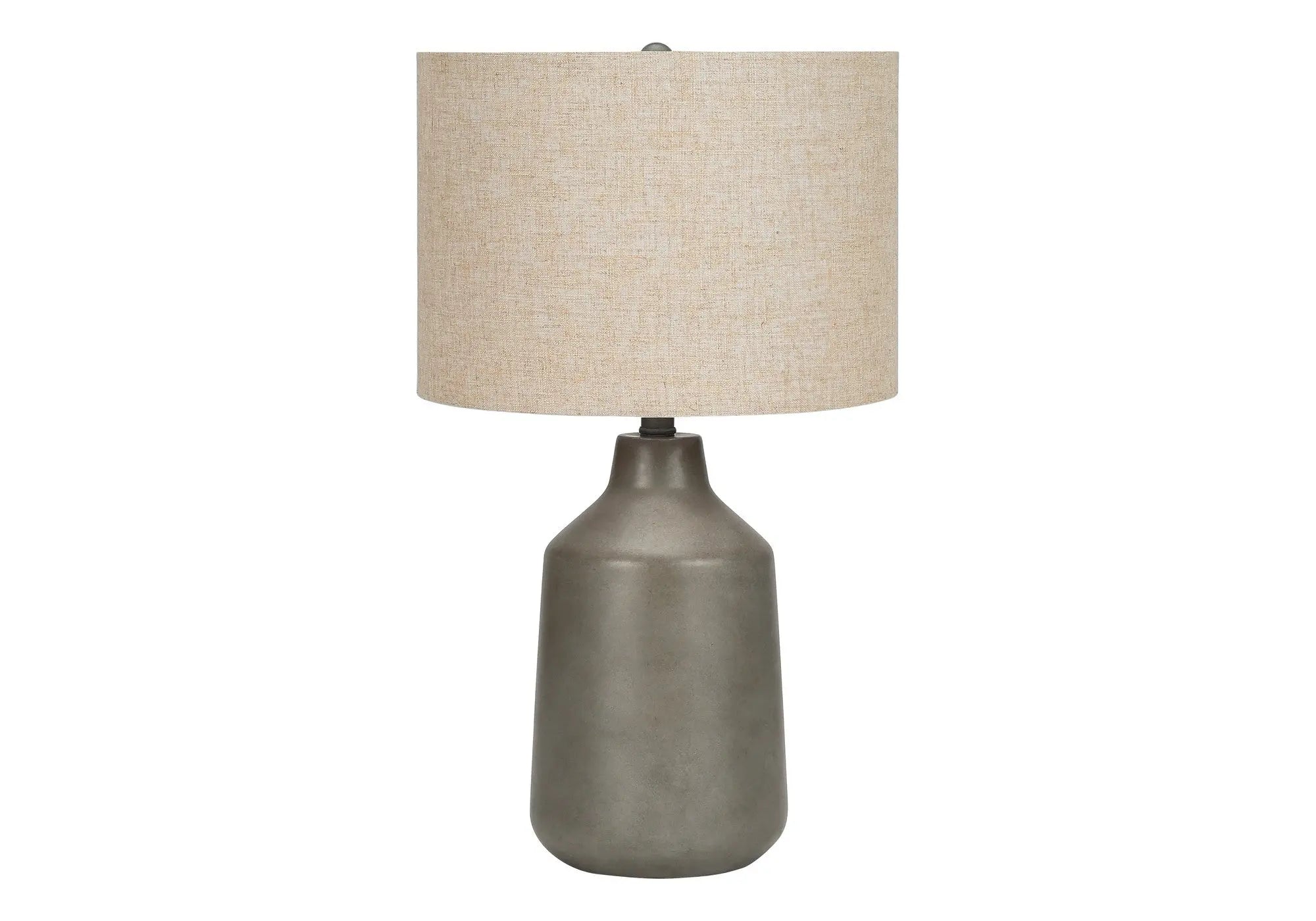 24" Gray Concrete Urn Table Lamp With Beige Drum Shade Homeroots Lighting