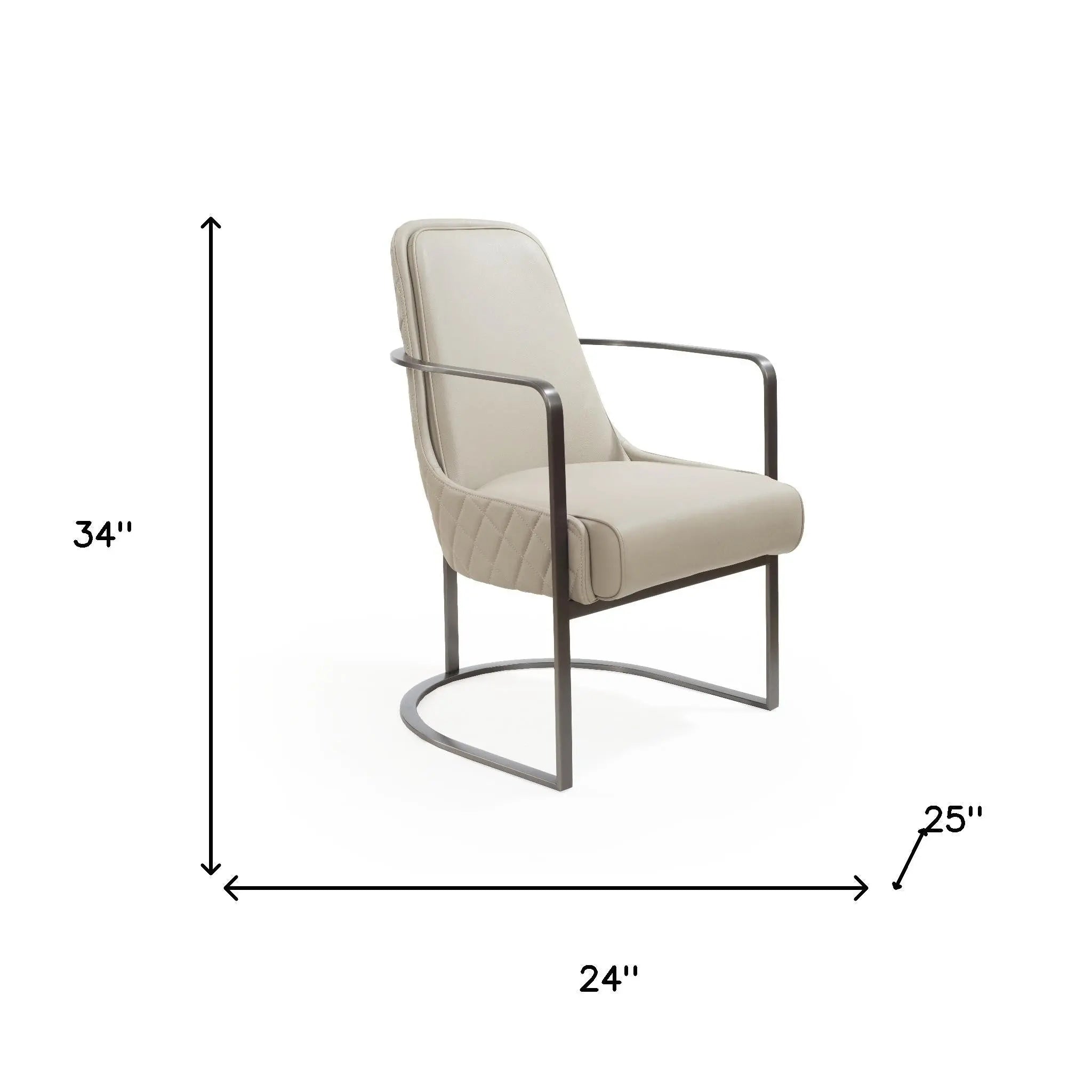24" Gray Faux Leather and Metal Lounge Chair Homeroots Living Room